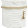 vidaXL Opbergmand Ø 38x36 cm katoen wit