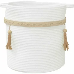 vidaXL Opbergmand Ø 38x36 cm katoen wit