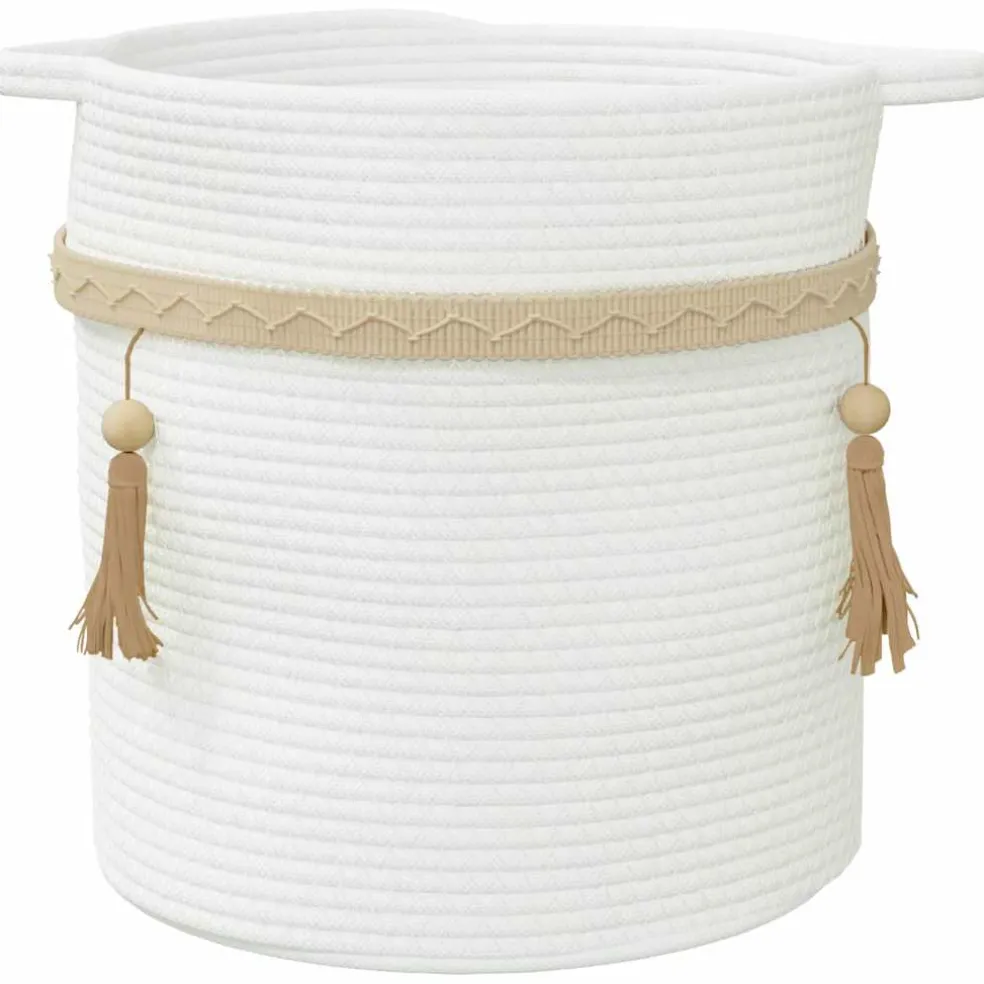 vidaXL Opbergmand Ø 38x36 cm katoen wit