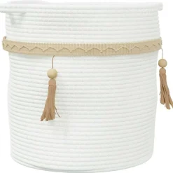 vidaXL Opbergmand Ø 38x36 cm katoen wit