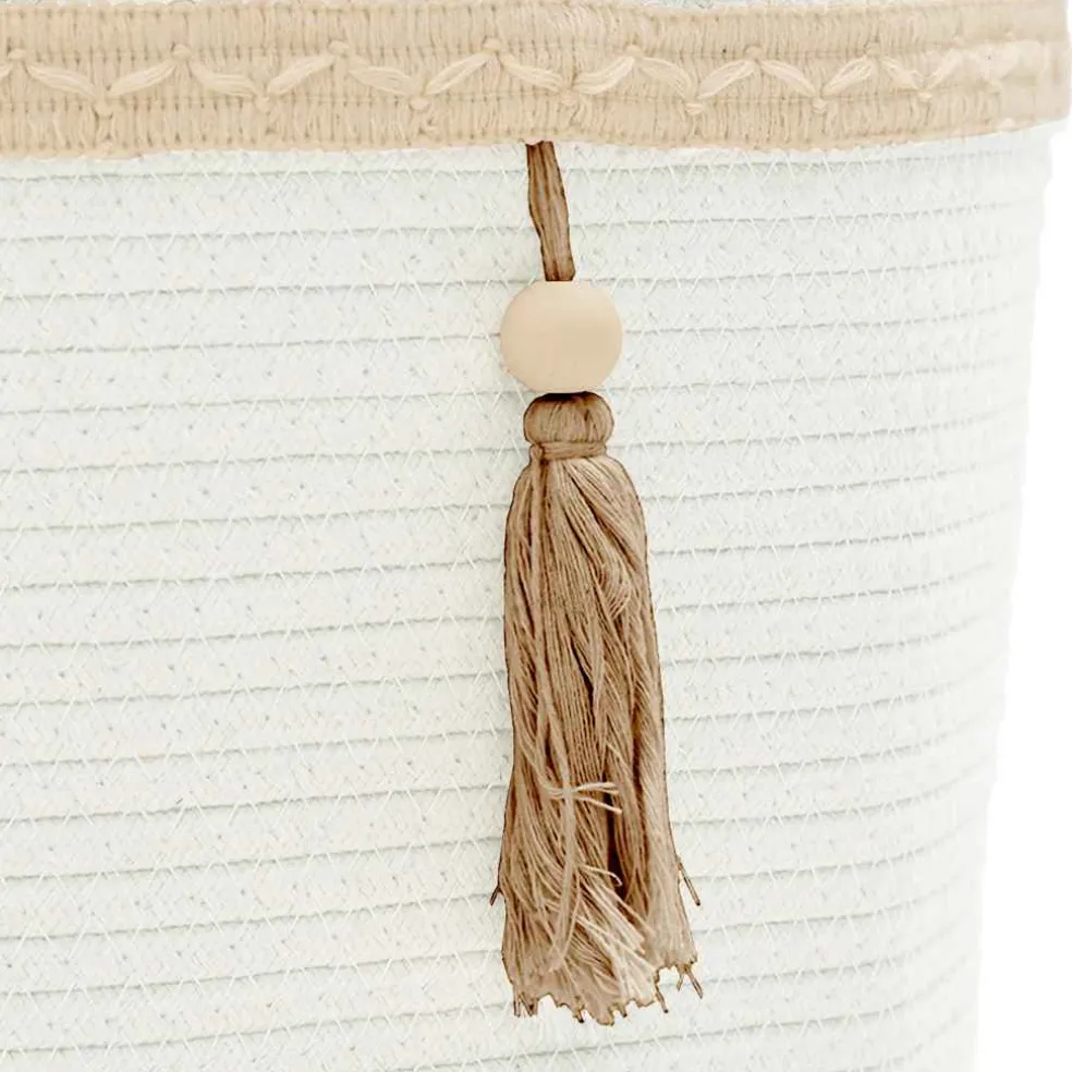 vidaXL Opbergmand Ø 38x36 cm katoen wit