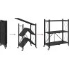 vidaXL Opbergplank op wielen zwart 71x34x88 cm staal