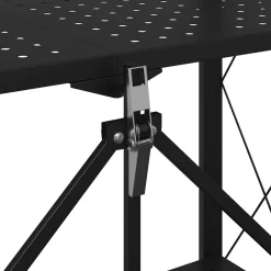 vidaXL Opbergplank op wielen zwart 71x34x88 cm staal