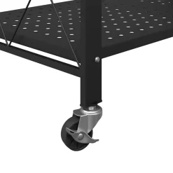 vidaXL Opbergplank op wielen zwart 71x34x88 cm staal