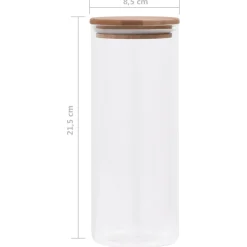 vidaXL Opbergpotten met bamboe deksel 6 st 600 ml glas