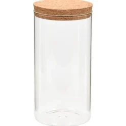 vidaXL Opbergpotten met kurken deksel 6 st 1400 ml glas