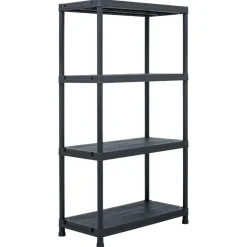 vidaXL Opbergrek 100 kg 60x30x138 cm kunststof zwart