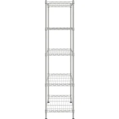 vidaXL Opbergrek 5-laags 250 kg 90x35x180 cm chroomkleurig