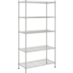 vidaXL Opbergrek 5-laags 250 kg 90x35x180 cm chroomkleurig