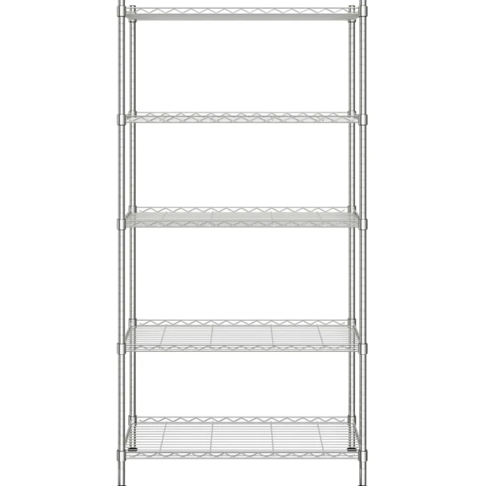 vidaXL Opbergrek 5-laags 250 kg 90x35x180 cm chroomkleurig