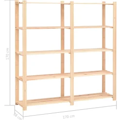 vidaXL Opbergrek 5-laags 170x38x170 cm massief grenenhout 500 kg