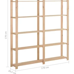 vidaXL Opbergrek 5-laags 170x28,5x170 cm massief grenenhout