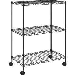 vidaXL Opbergrek met wielen 3-laags 60x35x81 cm 150 kg zwart