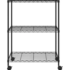 vidaXL Opbergrek met wielen 3-laags 60x35x81 cm 150 kg zwart