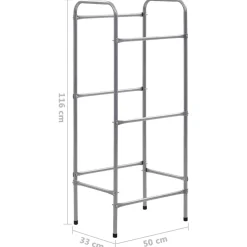 vidaXL Opbergrek voor 3 kratten 50x33x116 staal zilverkleurig