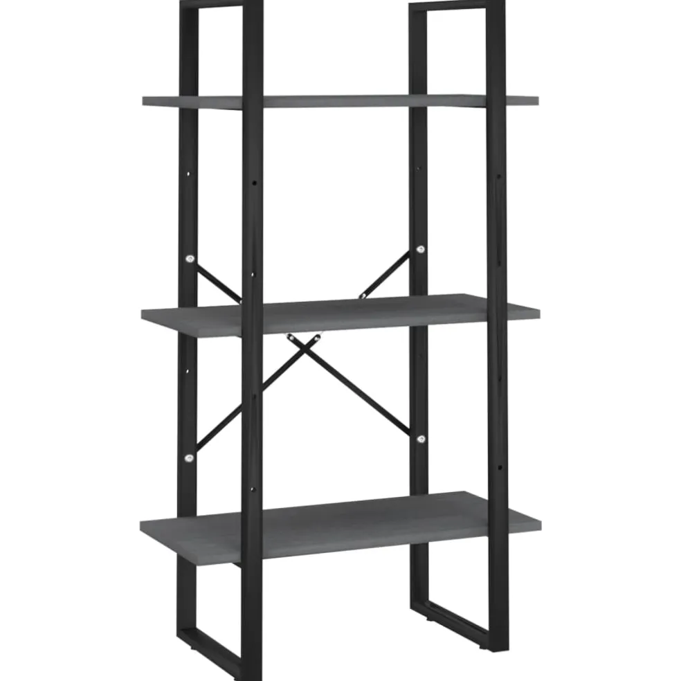 vidaXL Opbergrek 60x30x105 cm massief grenenhout grijs