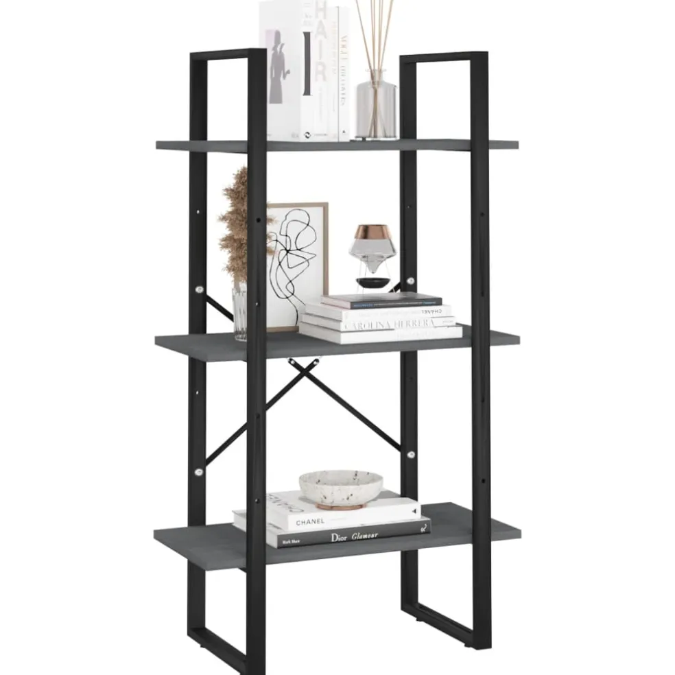 vidaXL Opbergrek 60x30x105 cm massief grenenhout grijs