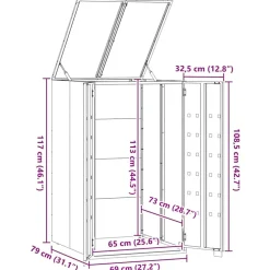vidaXL Opbergruimte voor enkele afvalbak antraciet 69x79x117 cm staal