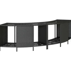 vidaXL Opbergschappen voor hottub 2 st poly rattan zwart