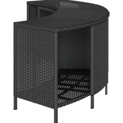 vidaXL Opbergschappen voor hottub 2 st poly rattan zwart