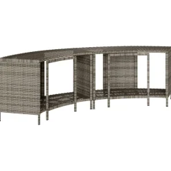 vidaXL Opbergschappen voor hottub 2 st poly rattan grijs
