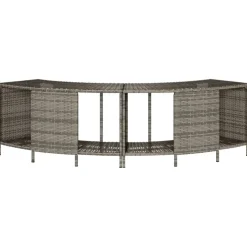 vidaXL Opbergschappen voor hottub 2 st poly rattan grijs