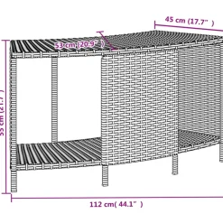 vidaXL Opbergschappen voor hottub 2 st poly rattan grijs