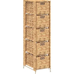 vidaXL Opbergset met 5 manden 25,5x37x100 cm waterhyacint