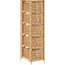 vidaXL Opbergset met 5 manden 25,5x37x100 cm waterhyacint