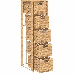 vidaXL Opbergset met 5 manden 25,5x37x100 cm waterhyacint