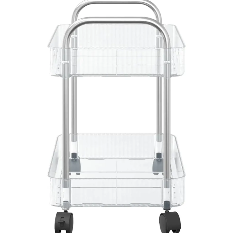 vidaXL Opbergtrolley 2-laags 37x28x43,5 cm acryl transparant