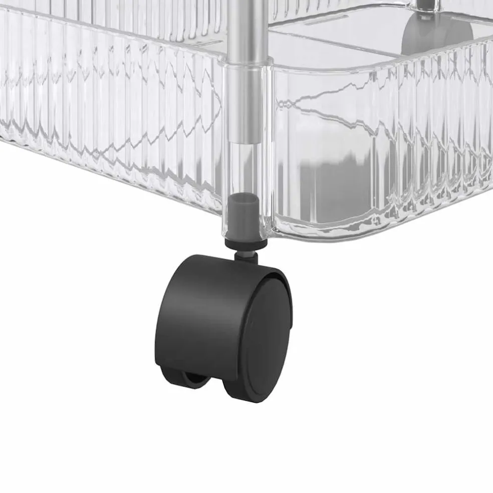 vidaXL Opbergtrolley 2-laags 37x28x43,5 cm acryl transparant