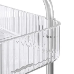 vidaXL Opbergtrolley 2-laags 37x28x43,5 cm acryl transparant