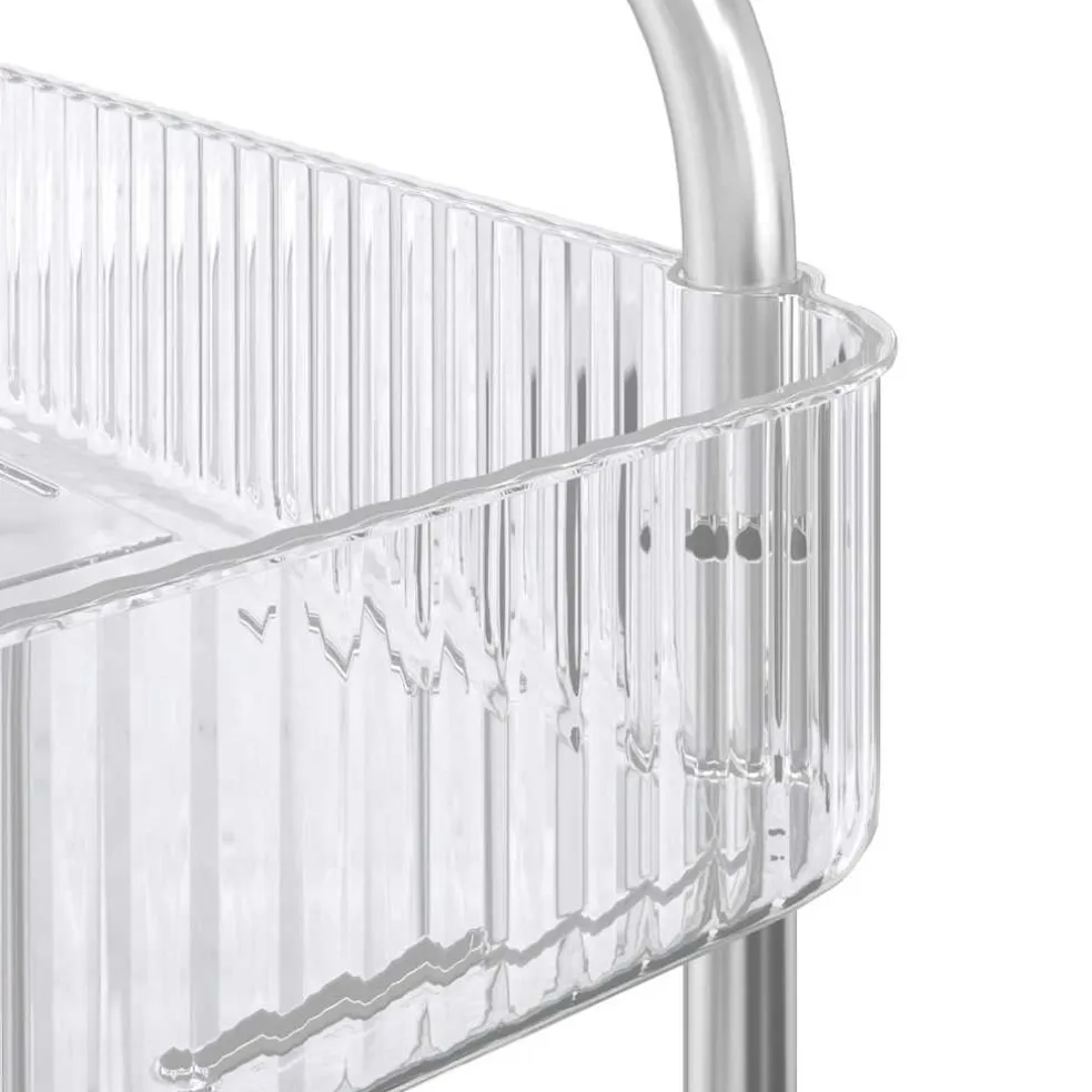 vidaXL Opbergtrolley 2-laags 37x28x43,5 cm acryl transparant