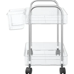 vidaXL Opbergtrolley 2-laags 37x28x43,5 cm acryl transparant