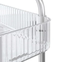 vidaXL Opbergtrolley 2-laags 37x28x43,5 cm acryl transparant