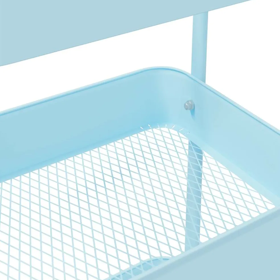 vidaXL Opbergtrolley 3-laags 42x41,5x77 cm staal blauw
