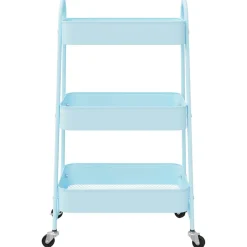 vidaXL Opbergtrolley 3-laags 42x41,5x77 cm staal blauw