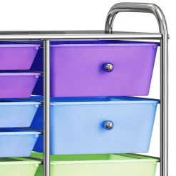 vidaXL Opbergtrolley met 15 lades mobiel XXL kunststof meerkleurig