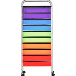 vidaXL Opbergtrolley met 15 lades mobiel XXL kunststof meerkleurig