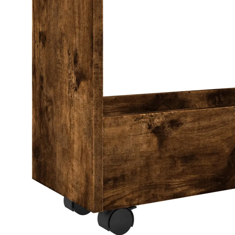 vidaXL Opbergtrolley smal 3-laags bewerkt hout gerookt eikenkleurig