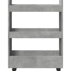 vidaXL Opbergtrolley smal 3-laags bewerkt hout betongrijs