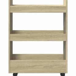vidaXL Opbergtrolley smal 3-laags bewerkt hout sonoma eikenkleurig