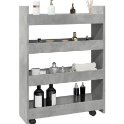 vidaXL Opbergtrolley smal 4-laags bewerkt hout sonoma eikenkleurig