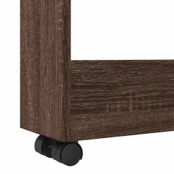 vidaXL Opbergtrolley smal 3-laags bewerkt hout bruin eikenkleurig