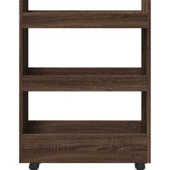 vidaXL Opbergtrolley smal 3-laags bewerkt hout bruin eikenkleurig
