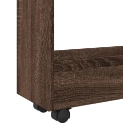 vidaXL Opbergtrolley smal 3-laags bewerkt hout bruin eikenkleurig