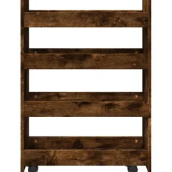vidaXL Opbergtrolley smal 4-laags bewerkt hout gerookt eikenkleurig