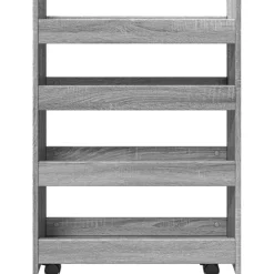 vidaXL Opbergtrolley smal 4-laags bewerkt hout grijs sonoma eiken