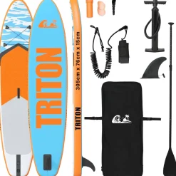 vidaXL Opblaasbaar Stand Up Paddle Board TRITON 305 x 76 x 15 cm Blauw
